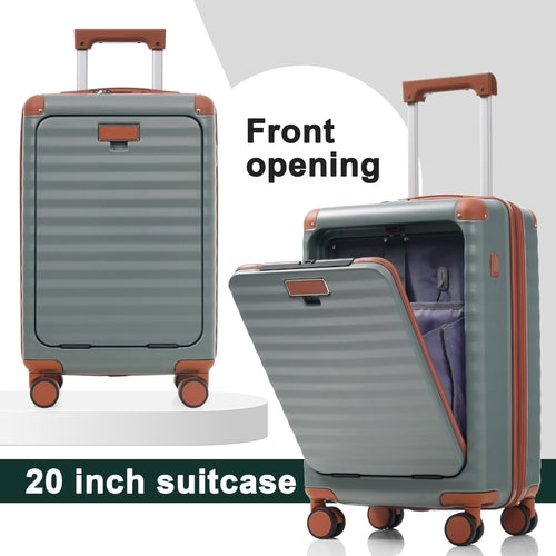 Luggage Sets 5 Piece with Front Opening , Hardside Expandable Carry on