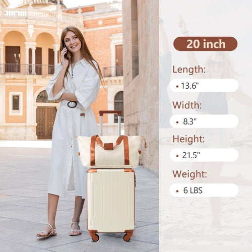 20 Inch Carry On Luggage Set 3 Piece with Spinner Wheels, Lightweight