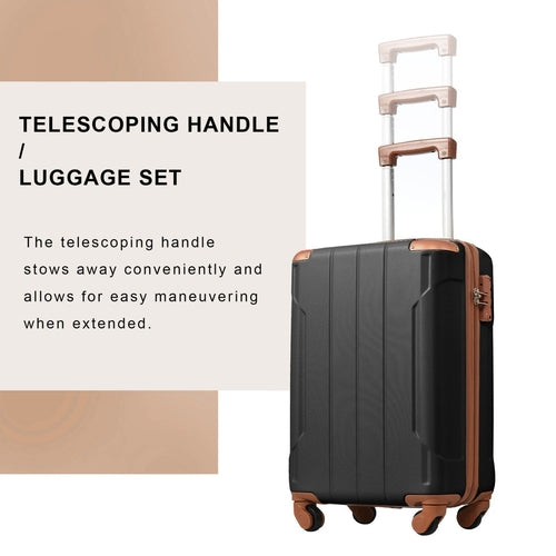 Hardshell Luggage, Lightweight Durable ABS Suitcase with Double