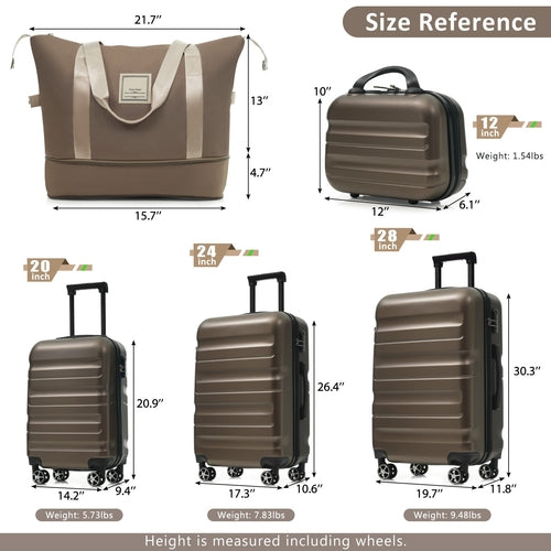 Hardshell ABS Luggage Set - Lightweight & Durable Suitcases with Dual