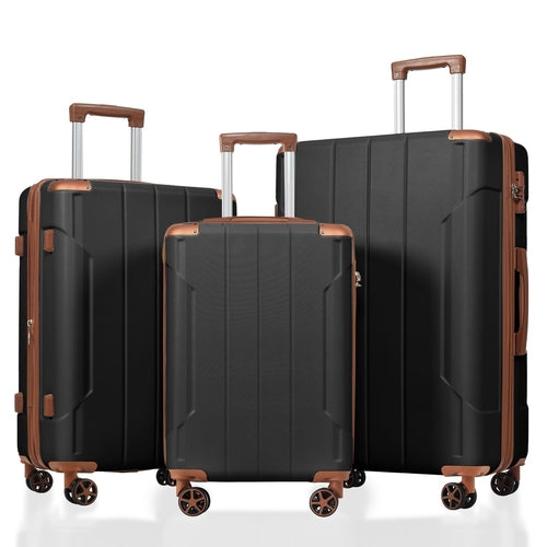 Luggage Sets 3 Piece, Expandable Hard shell ABS Suitcases with Double