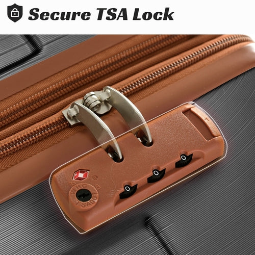 Luggage Sets 3 Piece, Expandable Hard shell ABS Suitcases with Double