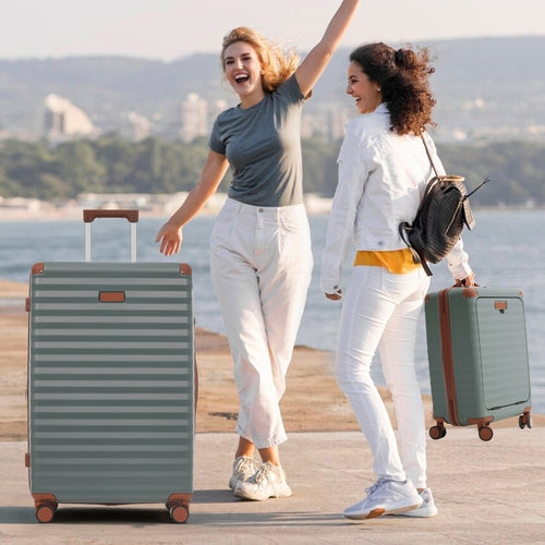 Luggage Sets 5 Piece with Front Opening , Hardside Expandable Carry on