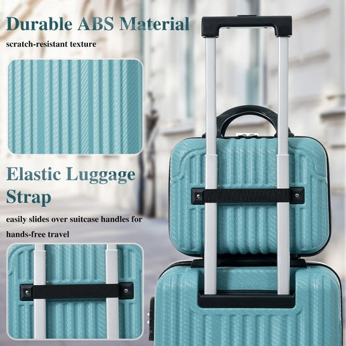 3-Piece Luggage Set, Durable Hardshell ABS Suitcase with Spinner