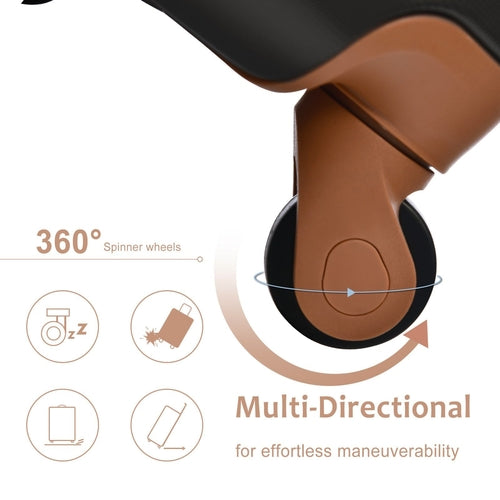 Hardshell Luggage, Lightweight Durable ABS Suitcase with Double