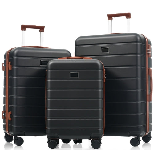Premium ABS Travel Luggage Set , 3-Piece TSA Lock Suitcase Ensemble