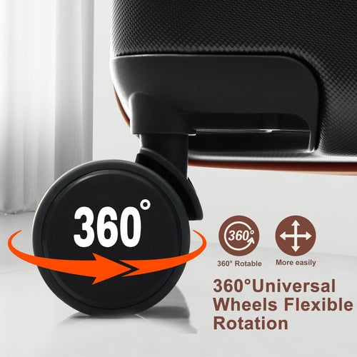 Premium ABS Travel Luggage Set , 3-Piece TSA Lock Suitcase Ensemble