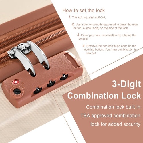 Hardshell Luggage Sets 6 Piece Suitcase Set, Expandable Lightweight